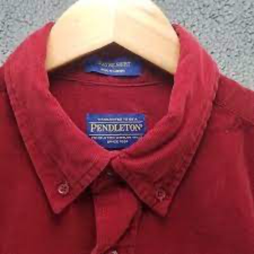 Pendleton "Wayne" Deep Orange Corduroy Button-Up … - image 1